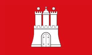 پرچم ایالت هامبورگ آلمان