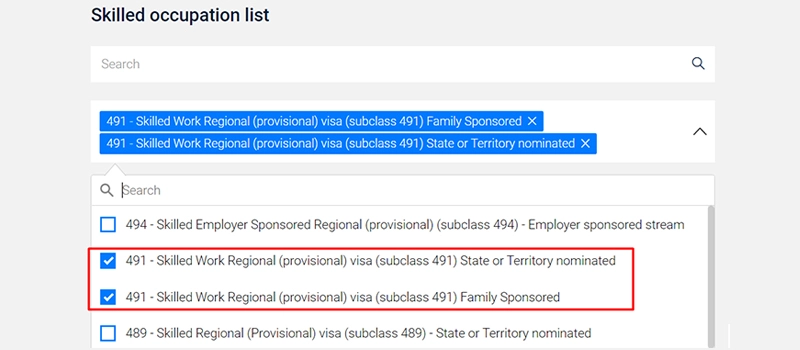 نحوه بررسی وجود شغل متقاضی در لیست مشاغل ویزای 491 استرالیا