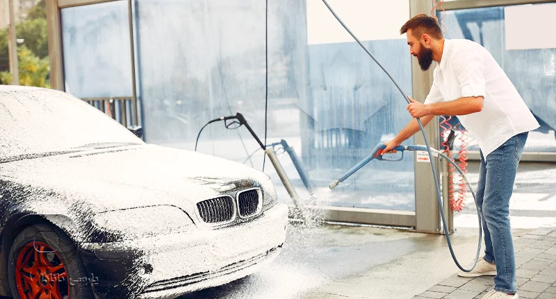 تصویری از کارواش در کانادا به صورت سلف سرویس