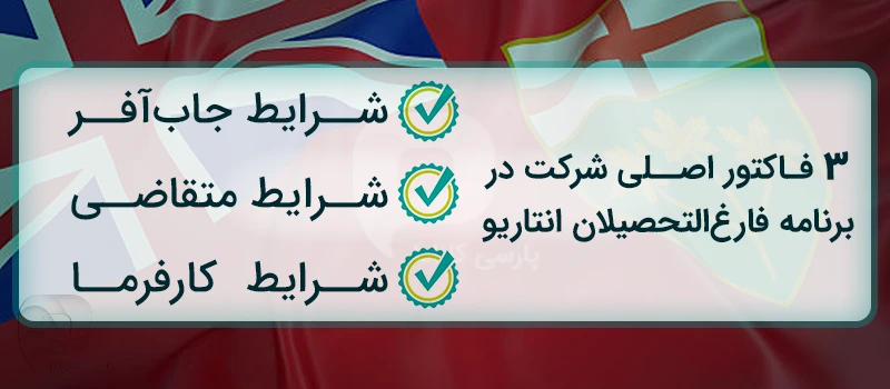 فاکتورهای شرکت در برنامه فارغ‌التحصیلان انتاریو