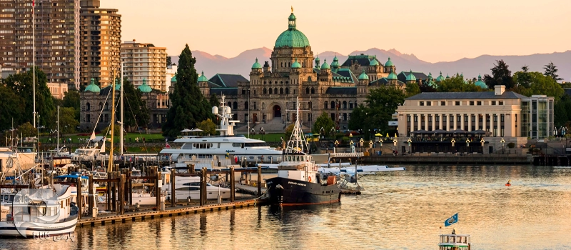 نمایی از شهر ویکتوریا یکی از زیباترین شهرهای کانادا است