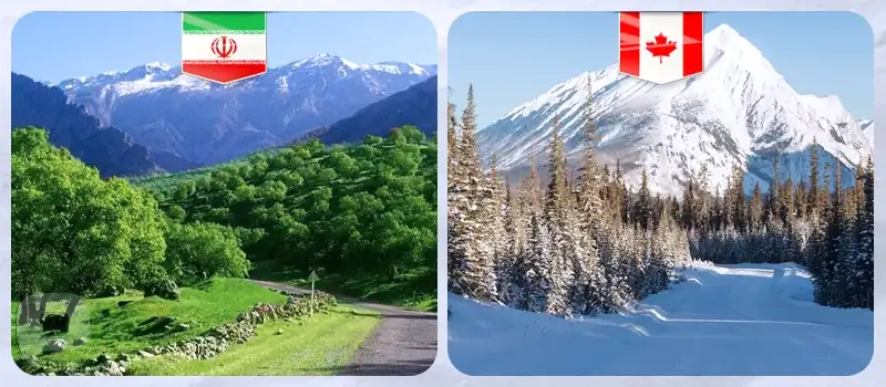 مقاسه آب و هوا در ایران و کانادا