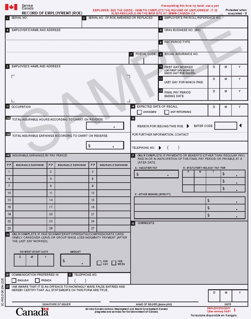 گواهی سابقه اشتغال برای اکانت Payroll کانادا