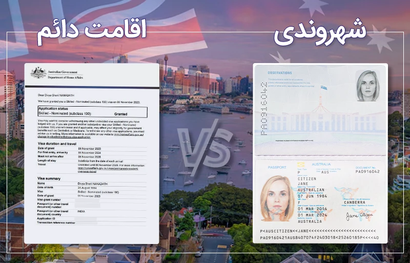 دریافت اقامت دائم در مقابل اخذ شهروندی استرالیا و دریافت پاسپورت این کشور