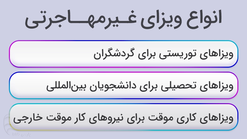 انواع ویزای غیرمهاجرتی