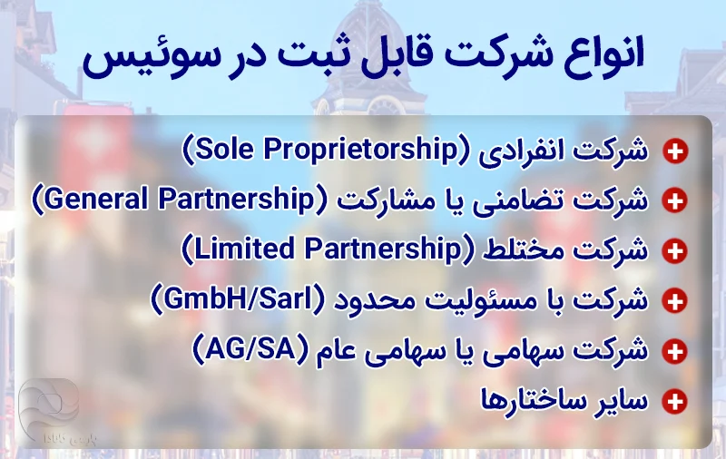 انواع ثبت شرکت در سوئیس